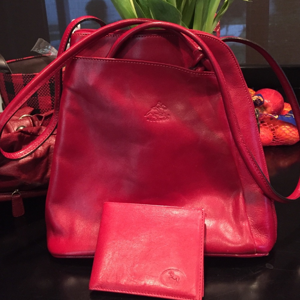 Red Italian Bag and wallet